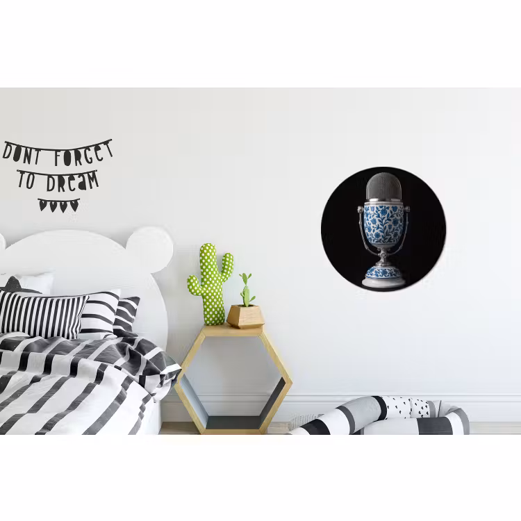 Wandcirkel - Aluminium - Microfoon - Delfts blauw - Muziek — 5