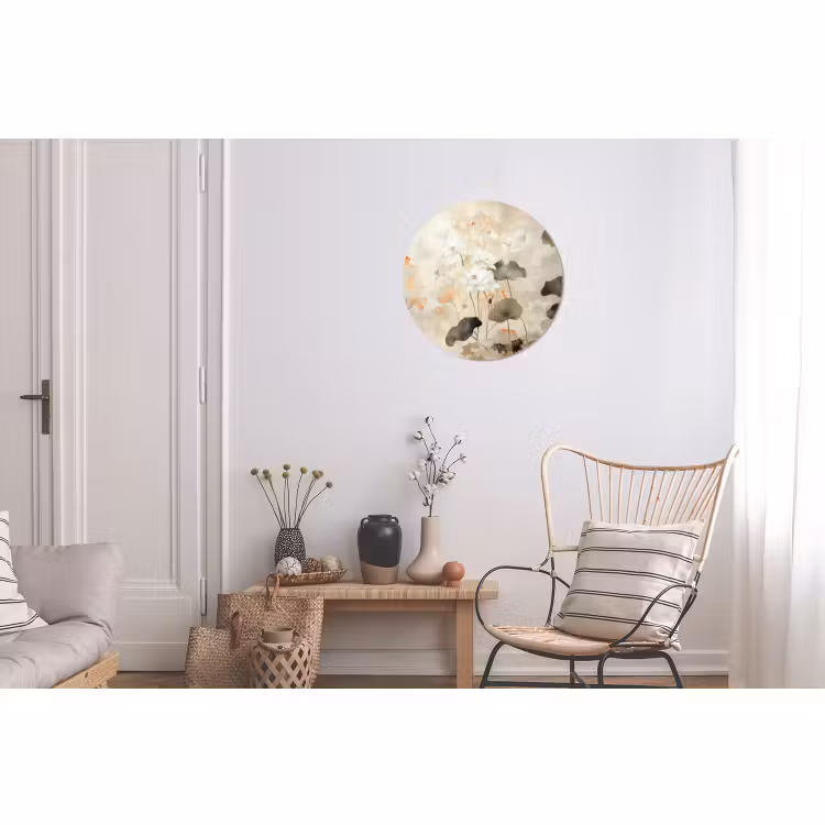 Wandcirkel - Aluminium - Bloemen - Japandi - Wabi sabi — 2
