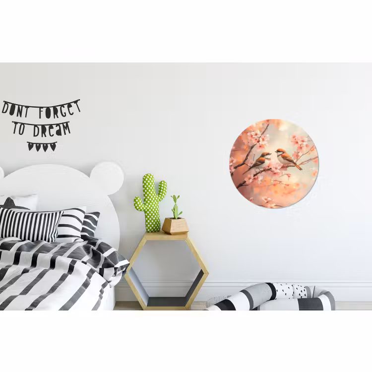 Wandcirkel - Aluminium - Vogels - Romantic - Bloesemtak — 5