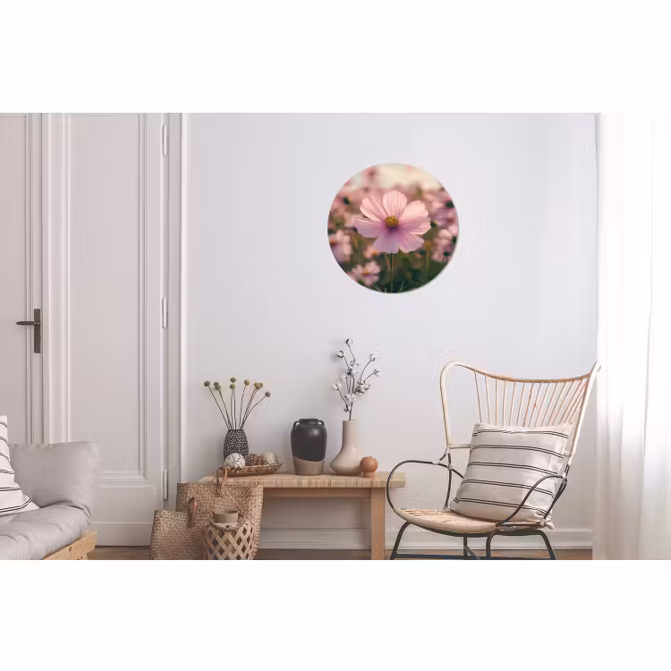 Wandcirkel - Aluminium - Bloemen - Paars - Wazig — 2