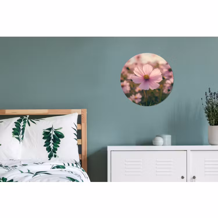Wandcirkel - Aluminium - Bloemen - Paars - Wazig — 4