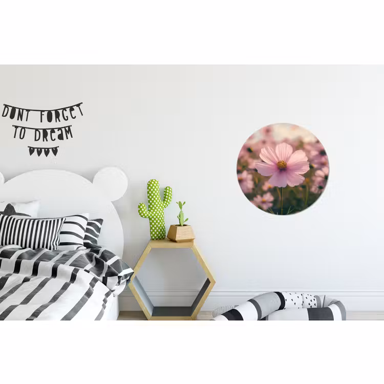 Wandcirkel - Aluminium - Bloemen - Paars - Wazig — 5