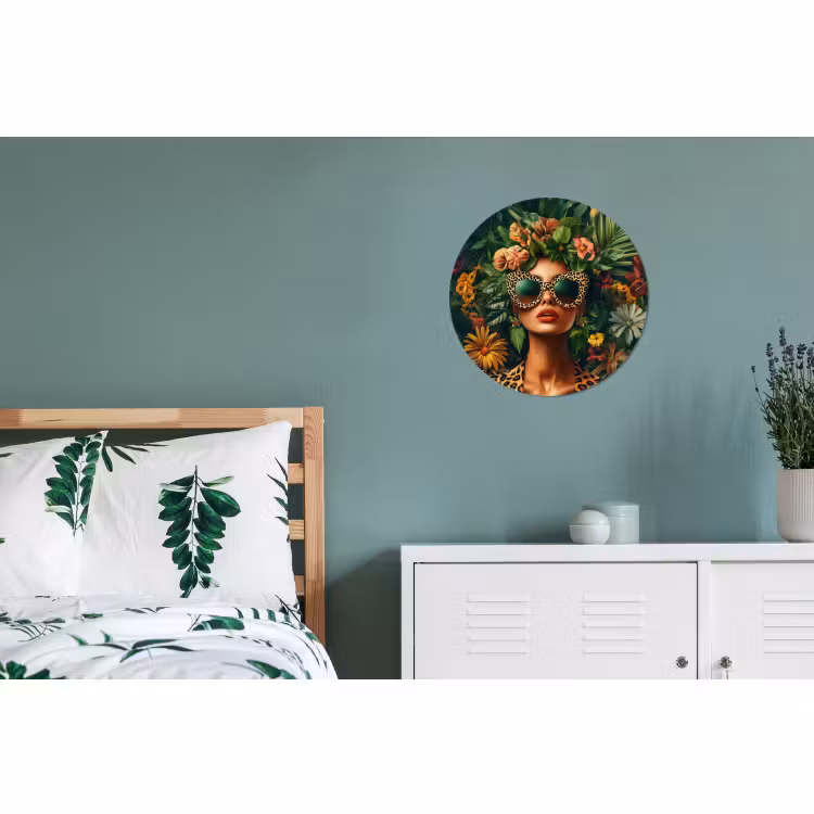 Wandcirkel - Aluminium - Vrouw - Panterprint - Jungle - Natuur - Luxe — 4