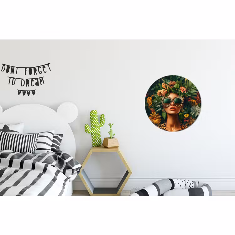 Wandcirkel - Aluminium - Vrouw - Panterprint - Jungle - Natuur - Luxe — 5