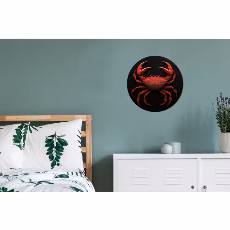 Wandcirkel - Aluminium - Krab - Rood - Vissen - Schaaldieren — 4
