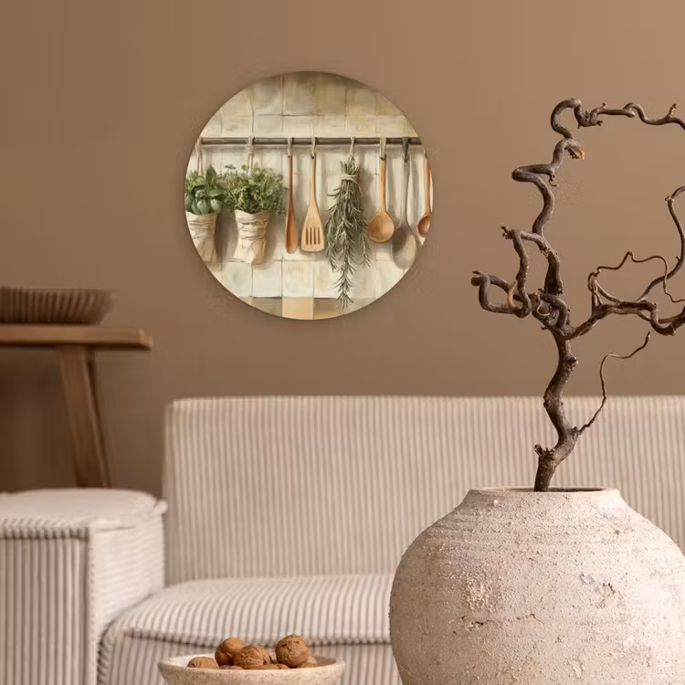 Wandcirkel - Glas - Hout - Keukengerei - Stilleven - Tegels — 2