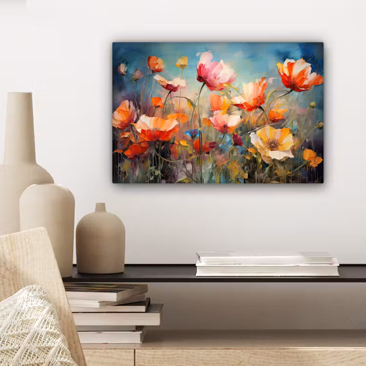 Canvas schilderij - Bloemen - Watercolor - Kunst - Botanisch - Natuur — 5