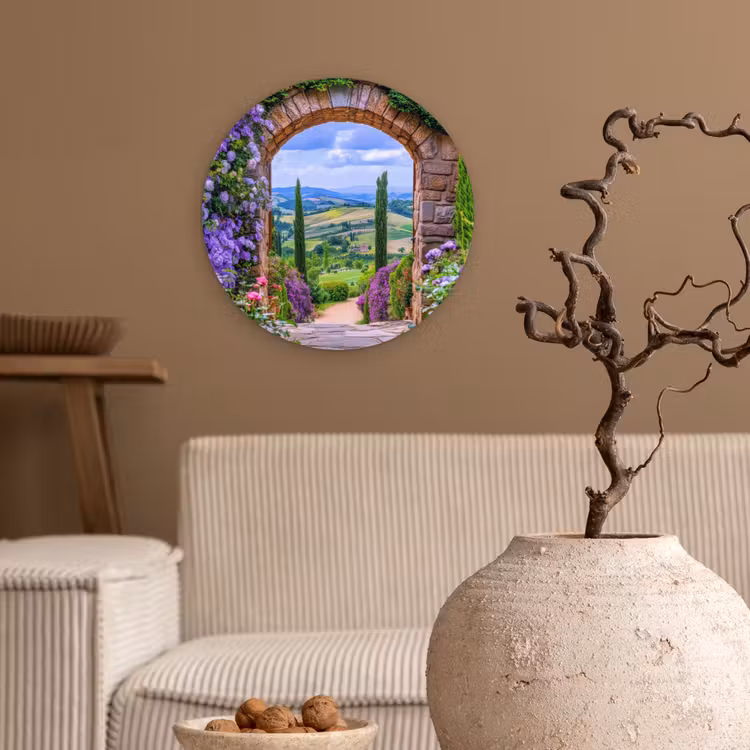 Wandcirkel - Glas - Doorkijk - Toscane - Landschap - Poort — 2