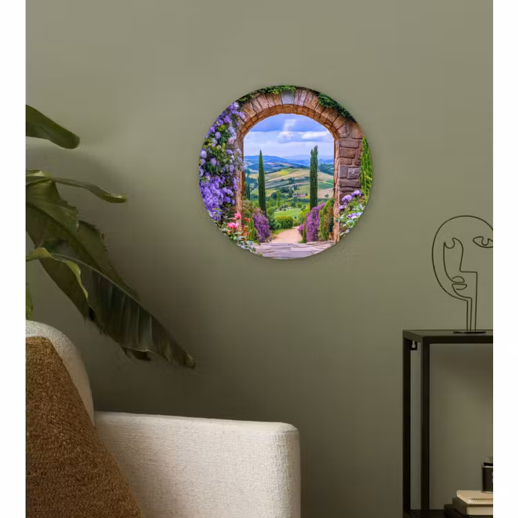 Wandcirkel - Glas - Doorkijk - Toscane - Landschap - Poort — 3