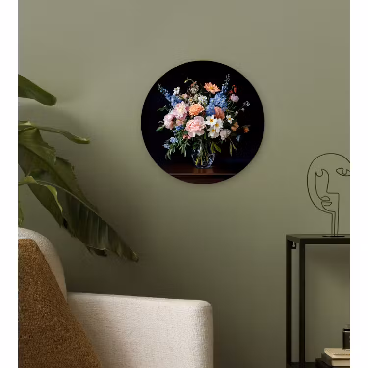 Wandcirkel - Glas - Pastel - Bloemen - Glazen - Vaas — 3