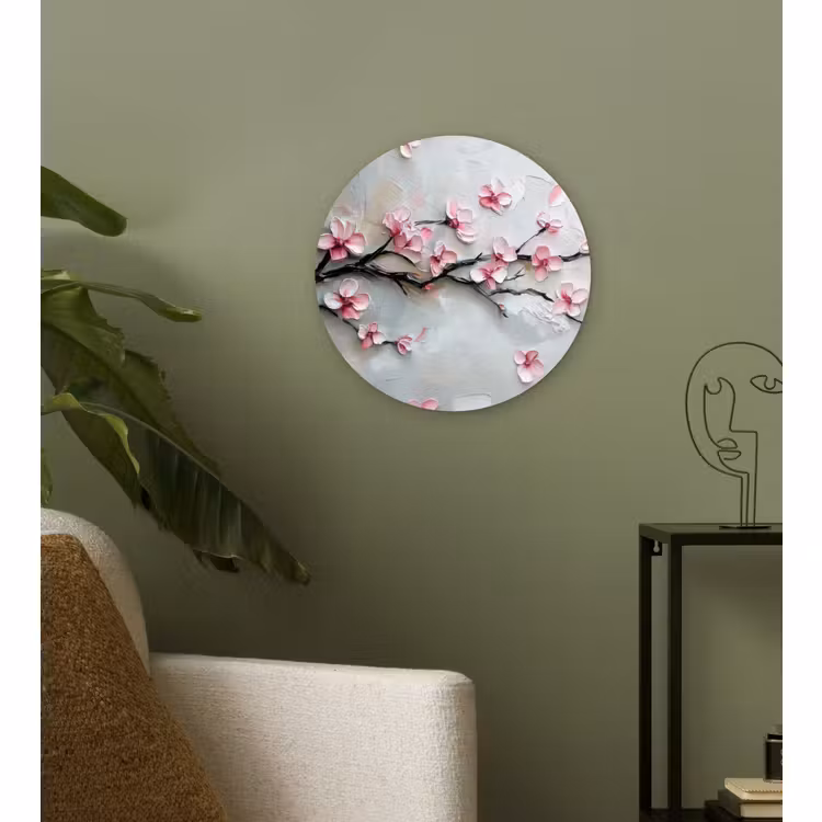 Wandcirkel - Glas - Bloesem - Kunstzinnig - Roze - Sakura — 3