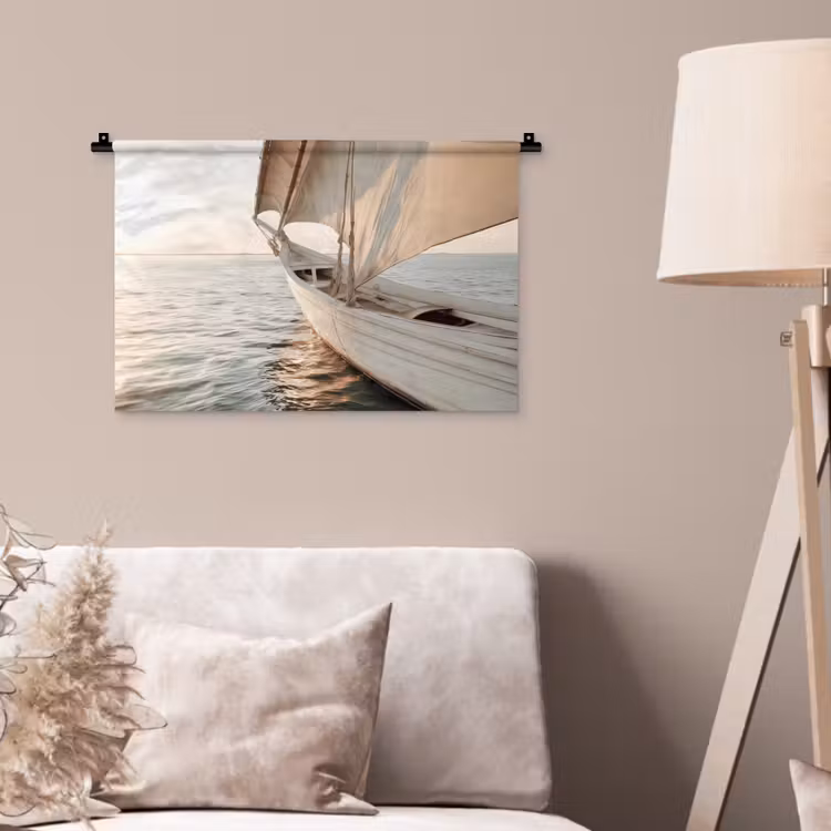 Wandkleed - Zeilboot - Zee - Beige - Zon — 2