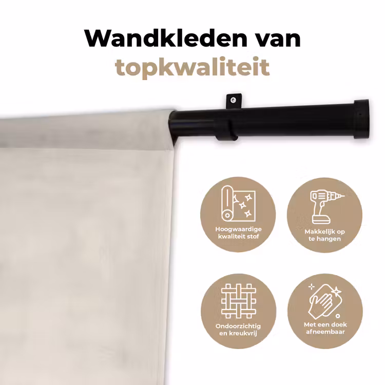 Wandkleed - Zwarte kolibrie - Bloem - Gouden cirkel — 3