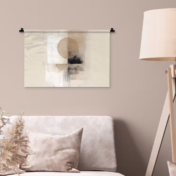 Wandkleed - Cirkel - Compositie - Diepte - Beige — 2