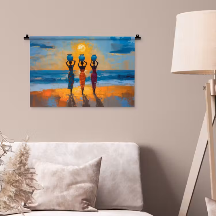 Wandkleed - Vrouwen - Strand - Zondsondergang — 2
