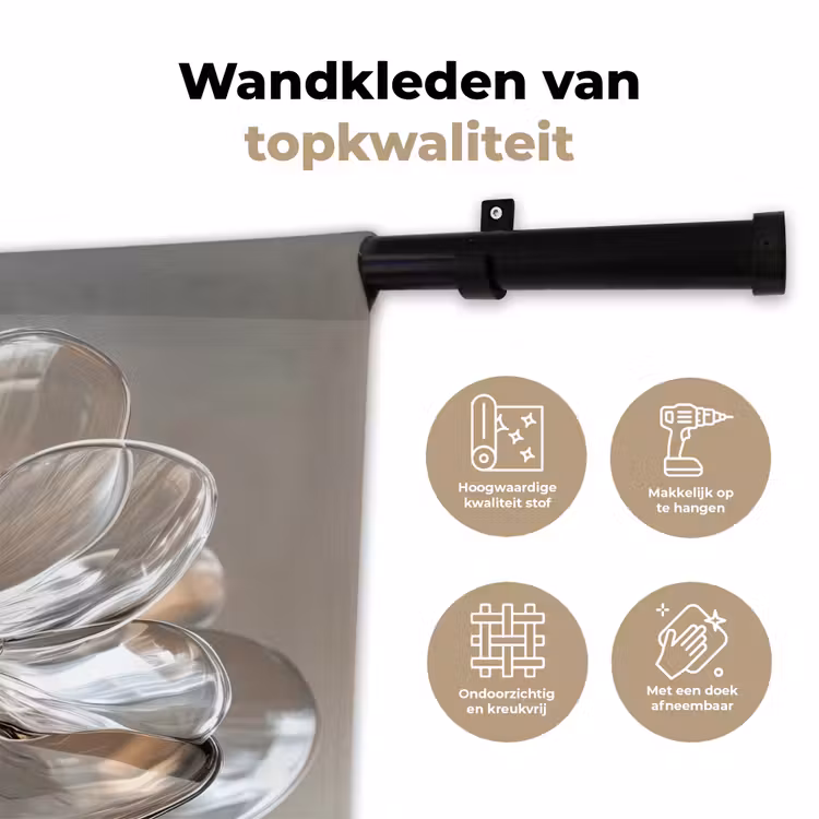 Wandkleed - Bloem - Glazen - Doorzichtig — 3