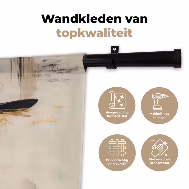 Wandkleed - Vrouw - Hoed - Verf — 3