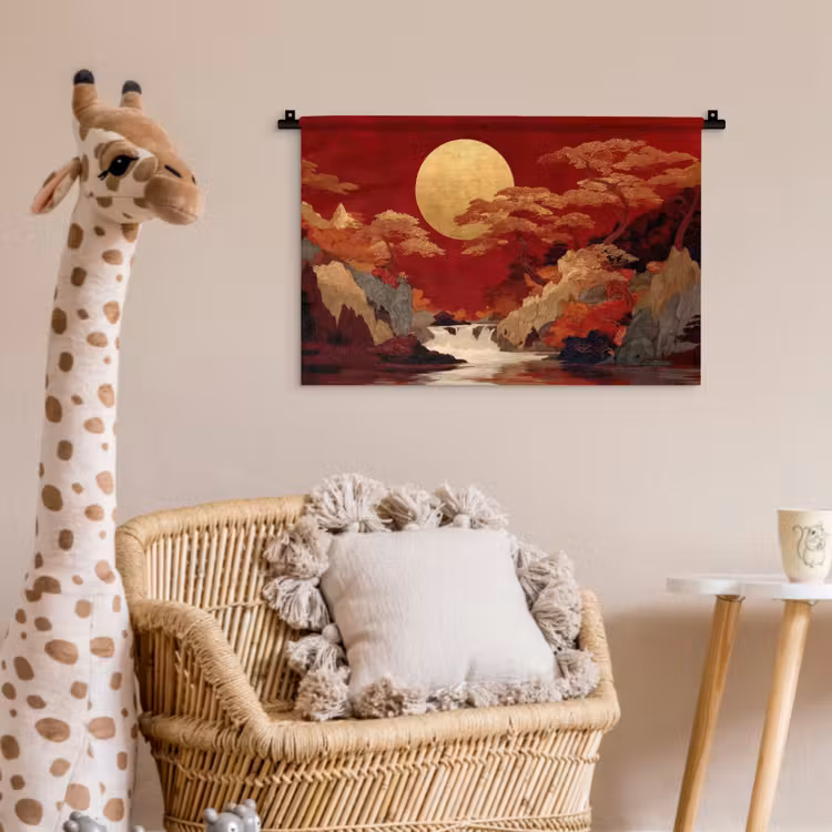 Wandkleed - Volle maan - Landschap - Waterval — 5