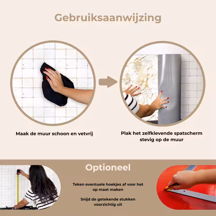 Spatscherm keuken - Goudspatten - Wit - Marmer — 8