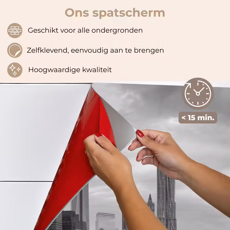 Spatscherm keuken - Skyline - Brug - Gebouwen - Kleurloos — 3
