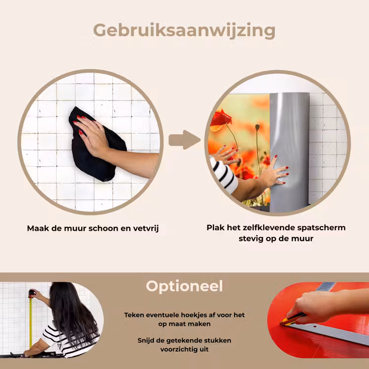 Spatscherm keuken - Klaprozen - Bloemen - Rood - Bloemenveld — 8