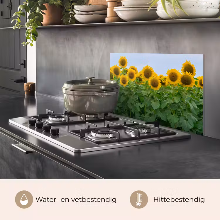 Spatscherm keuken - Zonnebloemen - Geel - Natuur — 7
