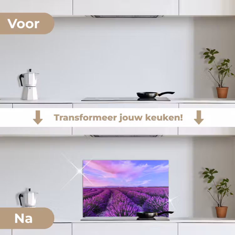 Spatscherm keuken - Lavendel - Paars - Bloemen - Natuur — 3