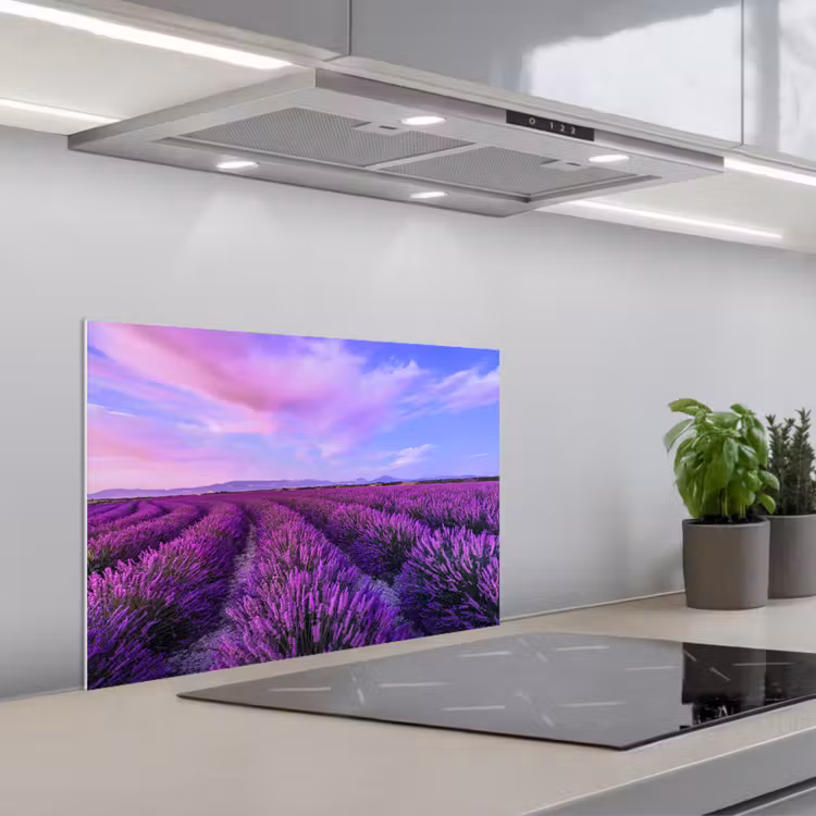 Spatscherm keuken - Lavendel - Paars - Bloemen - Natuur — 5