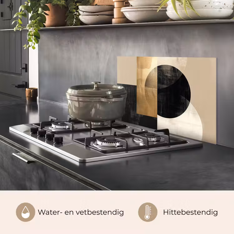 Spatscherm keuken - Abstract - Goud - Zwart - Kunst — 7