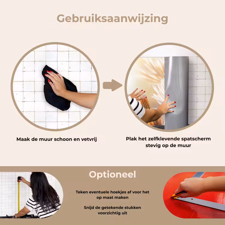 Spatscherm keuken - Vlinder - Bloem - Oranje — 8