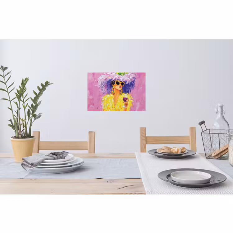 Muursticker - Zonnebril - Vrouw - Jas - Veren — 3