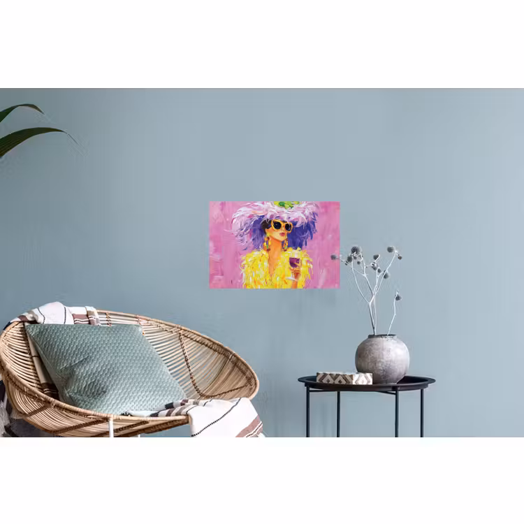 Muursticker - Zonnebril - Vrouw - Jas - Veren — 4