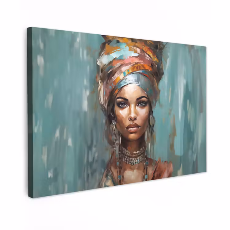 Canvas schilderij - Vrouw - Kunst - Sieraden - Portret — 1