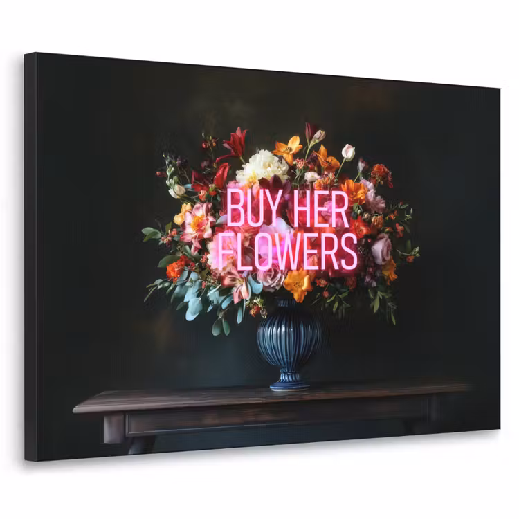 Art Frame - Quote - Bloemen - Vaas - Neon — 1