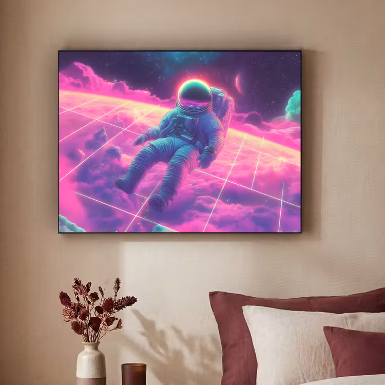 Art Frame - Astronaut - Neon - Roze - Wolken — 2