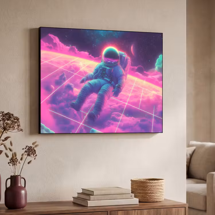 Art Frame - Astronaut - Neon - Roze - Wolken — 4