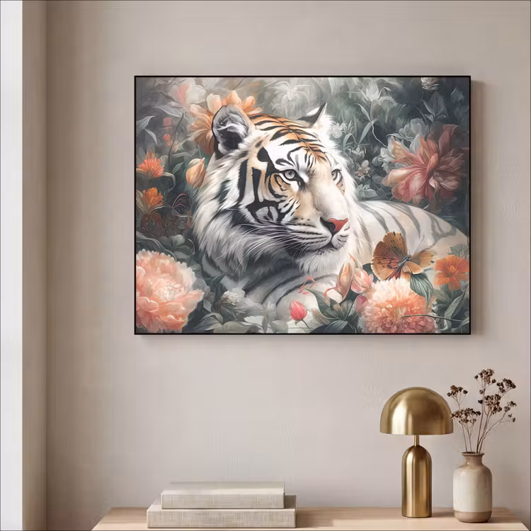 Art Frame - Tijger - Wilde dieren - Bloemen - Jungle — 3