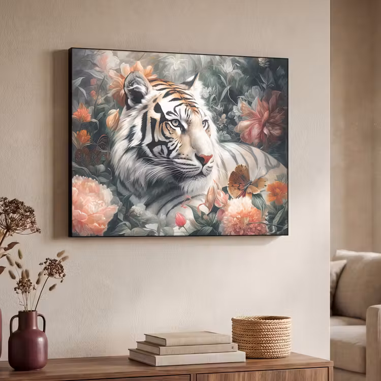 Art Frame - Tijger - Wilde dieren - Bloemen - Jungle — 4