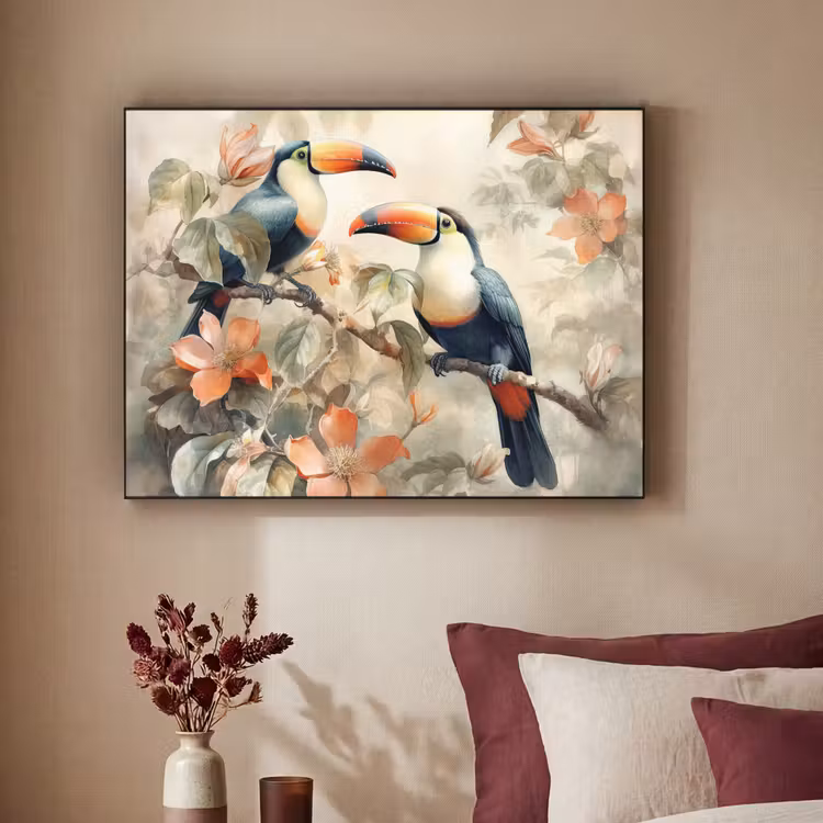 Art Frame - Toekan - Vogels - Bloemen - Tak — 2