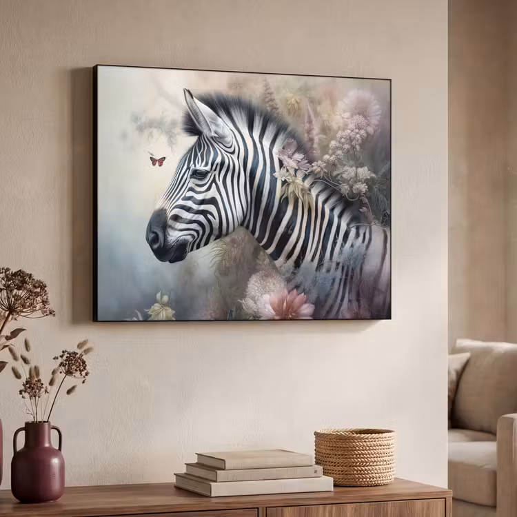 Art Frame - Zebra - Wilde dieren - Vlinder - Bloemen — 4