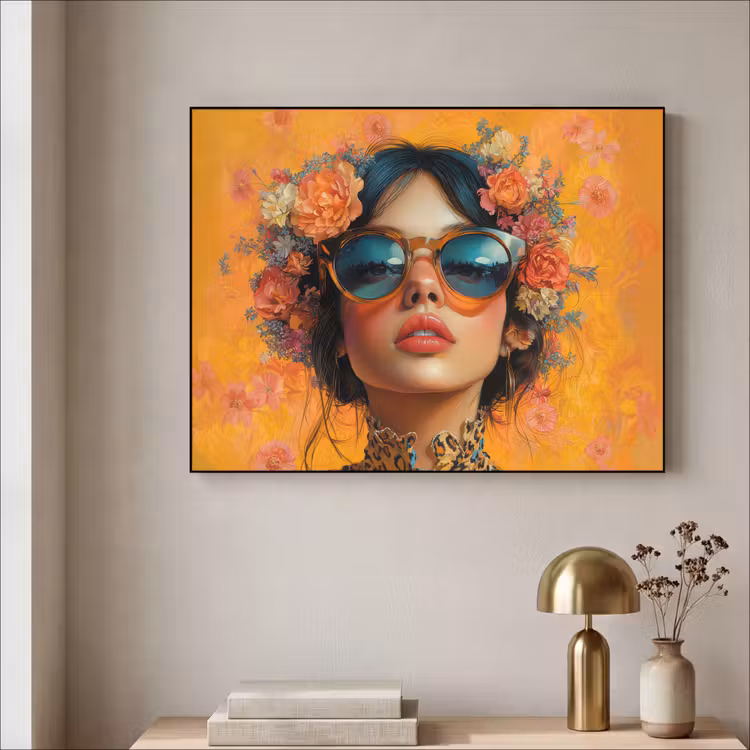 Art Frame - Vrouw - Bloemen - Aesthetic - Oranje — 3