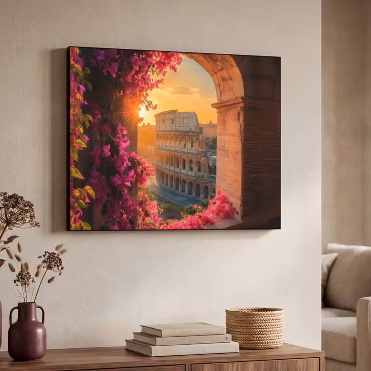 Art Frame - Colosseum - Rome - Roze Bloemen — 4