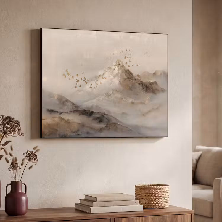 Art Frame - Berglandschap - Mist - Penseelstreken — 4