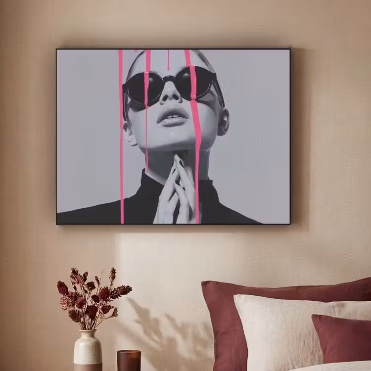 Art Frame - Portret - Vrouw - Zonnebril - Verfdruppels — 2