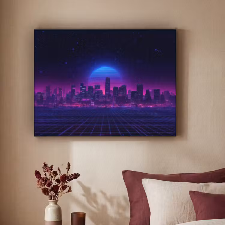 Art Frame - Skyline - Zon - Neon - Rasterpatroon — 2