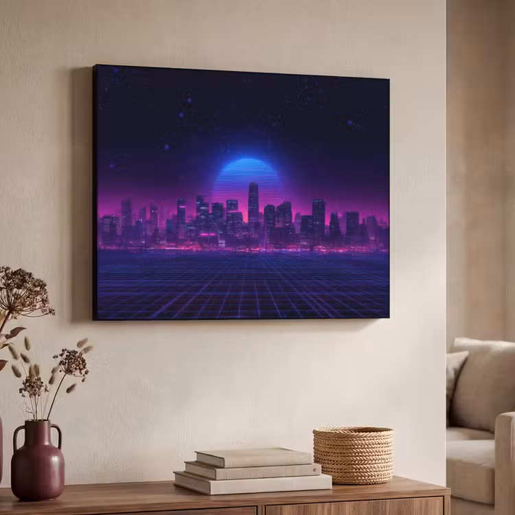 Art Frame - Skyline - Zon - Neon - Rasterpatroon — 4
