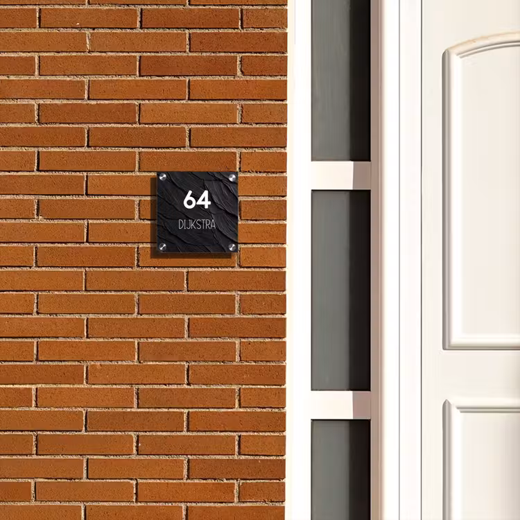 Naambordje voordeur - Vierkant - Leisteen - Modern — 5