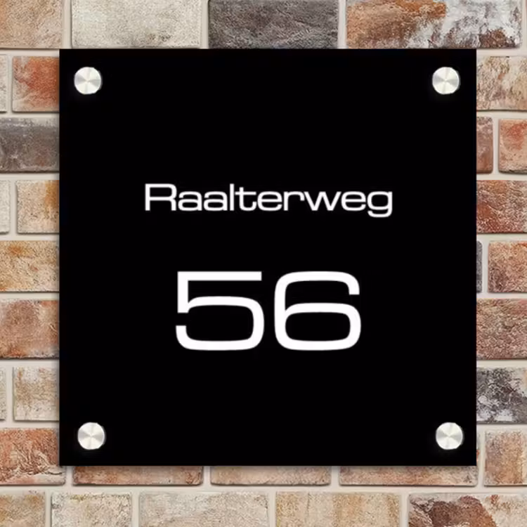 Naambordje voordeur - Vierkant - Effen - Zwart - Modern — 4