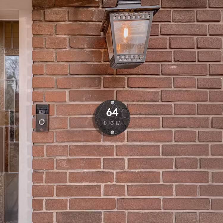Naambordje voordeur - Rond - Gebarsten steen - Modern — 5