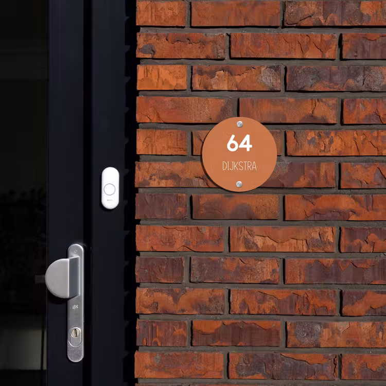 Naambordje voordeur - Rond - Terracotta - Modern — 2